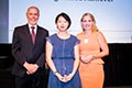 Claire Qu, Somerville House - Distinguished Academic Achiever. (L to R) Brian Short, Claire Qu, The Honourable Kate Jones MP.