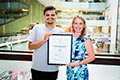 Highest Achievement by Aboriginal or Torres Strait Islander Student, Kyle Ryan, who attended Glenala State High School is pictured with the with The Honourable Kate Jones MP.