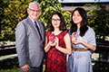 Eloise Browne (middle) and Ou Yu (right), both attended Brisbane State High School and pictured with Principal Wade Haynes (left). - Distinguished Academic Achievers.