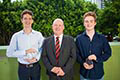 St Joseph’s College Gregory Terrace winners (L to R) James Hurst, Dr Michael Carroll (Principal), Jack Gardiner