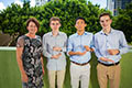 Brisbane Boys’ College winners (L to R) Dr Leigh Hobart (Head of Academic Performance and Innovation), James English, Taehwan Kim, Xavier Catford