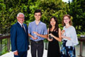 Brisbane State High School winners (L to R) Mr Wayne Haynes (Principal), Calder Barksdale, Sunny Fan, Madeleine Orr