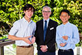 Brisbane Grammar School winners (L to R) Timothy Weber, Mr Steve Uscinski (Deputy Headmaster, Teaching & Learning), Jianan Lin