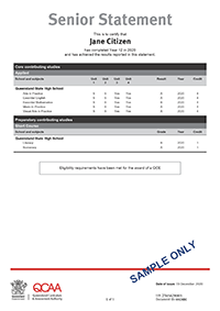 Senior Statement cover example